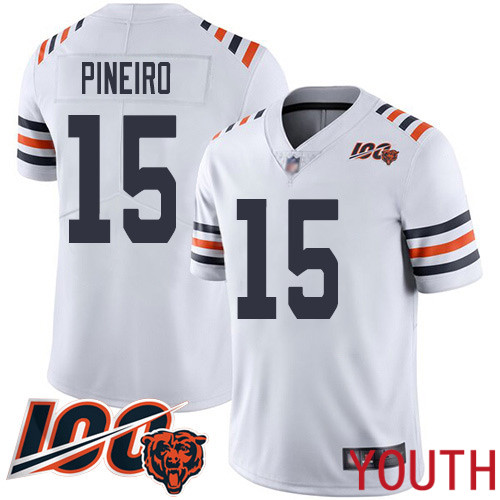 Chicago Bears Limited White Youth Eddy Pineiro Jersey NFL Football 15 100th Season